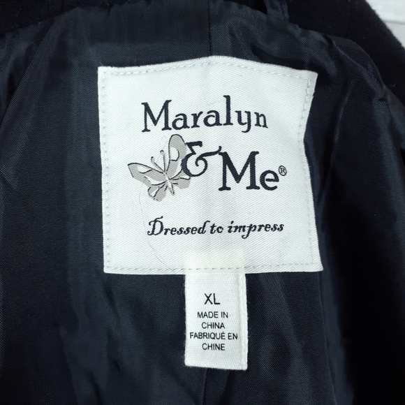 Maralyn & Me Coat XL Faux Fur Trim Asymmetrical Zipper F - Picture 5 of 8